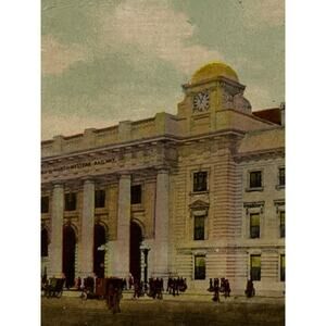 Antique 1910 Litho Ephemera Postcard Posted New Chicago Northwestern RR Station